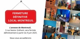 FERMETURE DE NOTRE LOCAL MONTREUIL